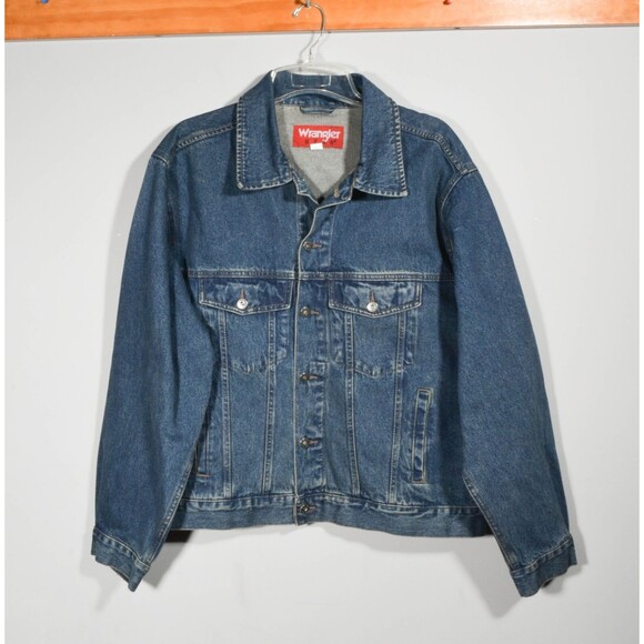 Wrangler Other - Vintage 90s Wrangler Hero Blue Denim Button Up Trucker Jean Jacket Sz 2X